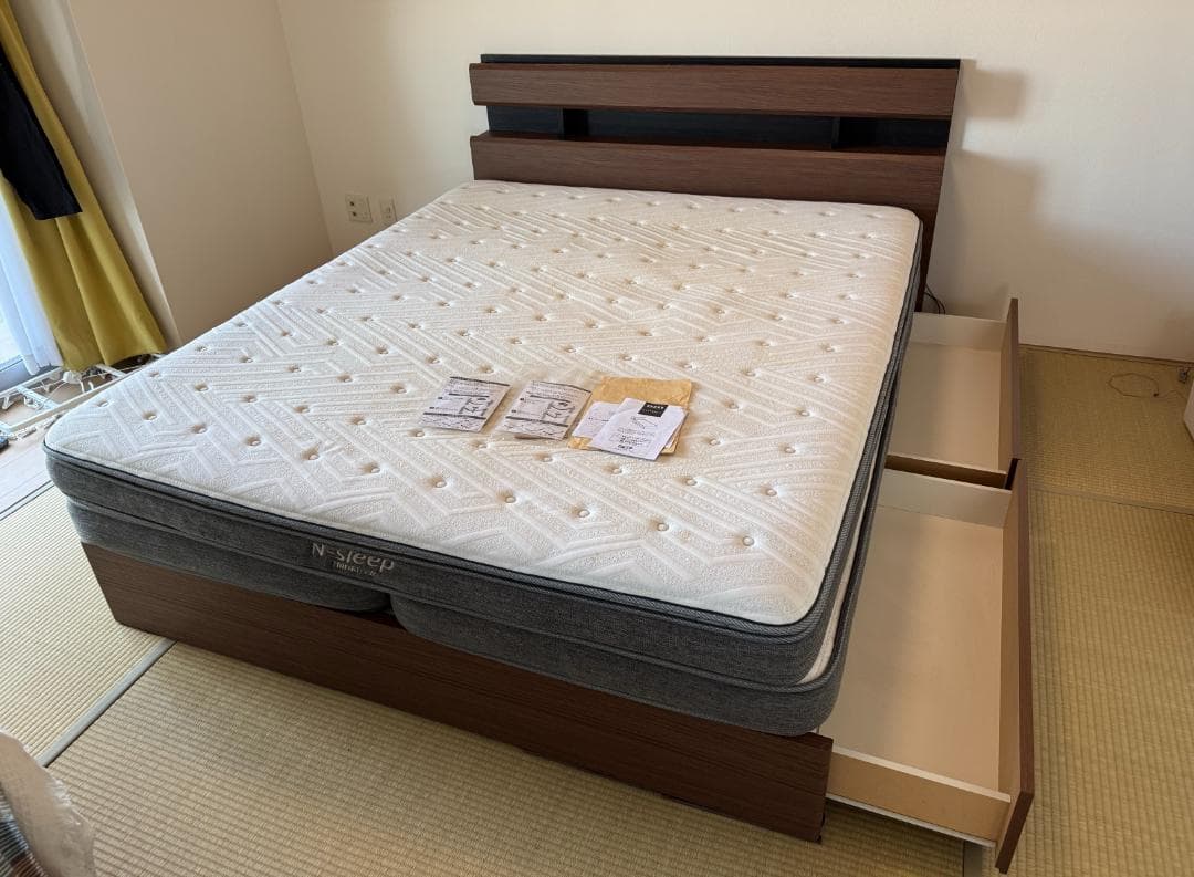 toko　N-sleep ハードマットレス付きベッド クイーンサイズ