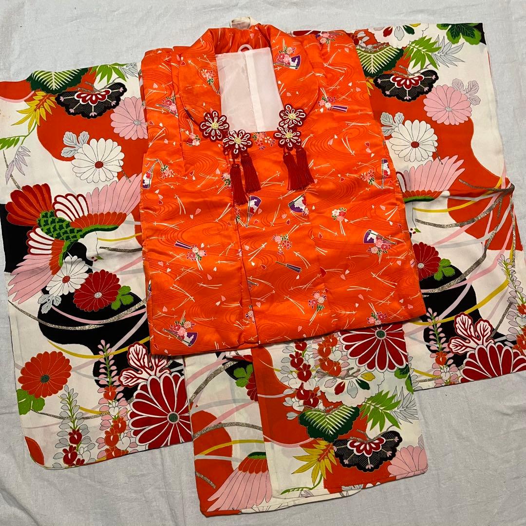 七五三　3歳　着物　正絹　アンティーク　被布