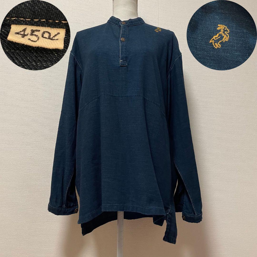 45R インディゴネルの908イージーシャツ　ゴートンくん　カンガルーポケット