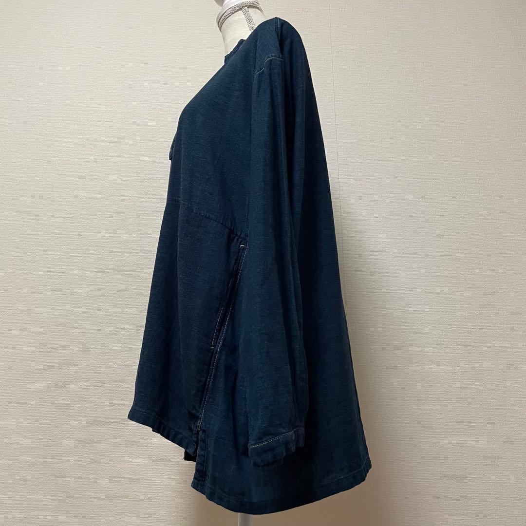 45R インディゴネルの908イージーシャツ　ゴートンくん　カンガルーポケット