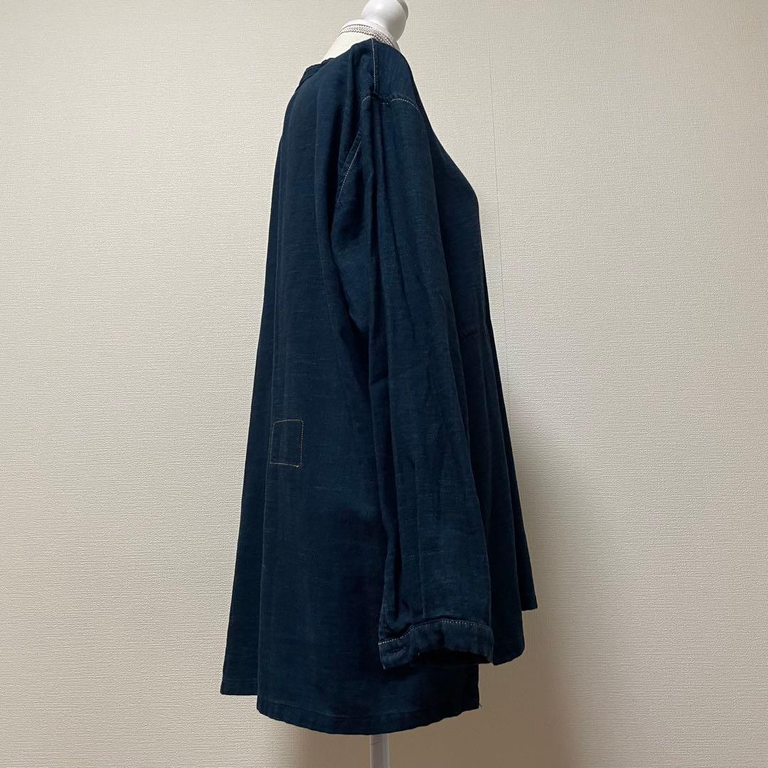 45R インディゴネルの908イージーシャツ　ゴートンくん　カンガルーポケット