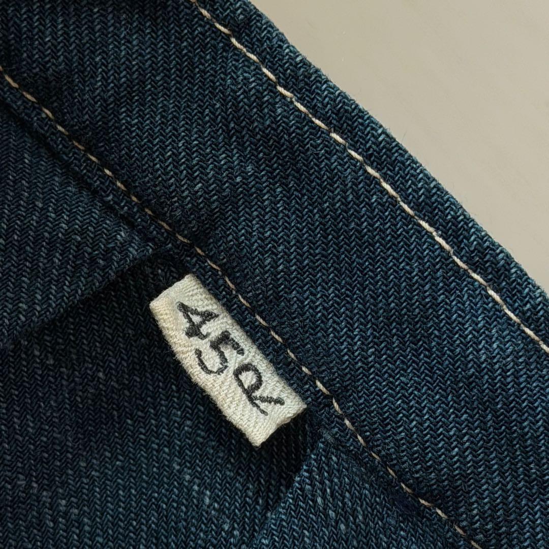 45R インディゴネルの908イージーシャツ　ゴートンくん　カンガルーポケット