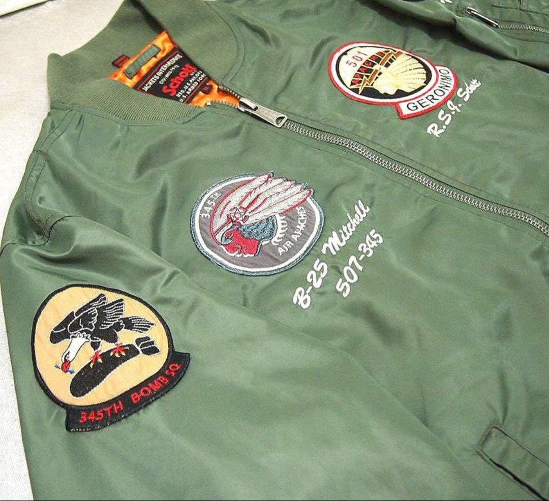 【Mサイズ日本Lサイズぐらい】Schott　NYC　MA-1　APACHE