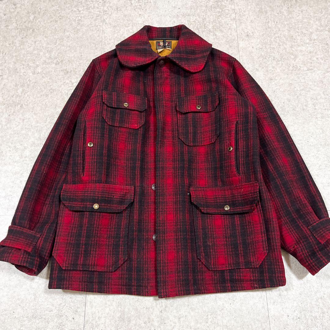70sウールリッチ ハンティングジャケット バッファローチェック オンブレ L