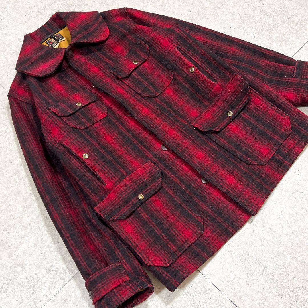 70sウールリッチ ハンティングジャケット バッファローチェック オンブレ L