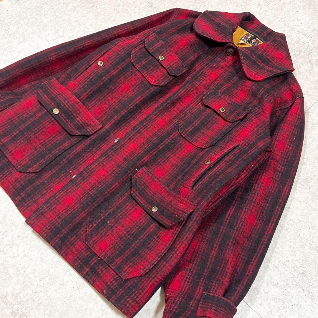 70sウールリッチ ハンティングジャケット バッファローチェック オンブレ L
