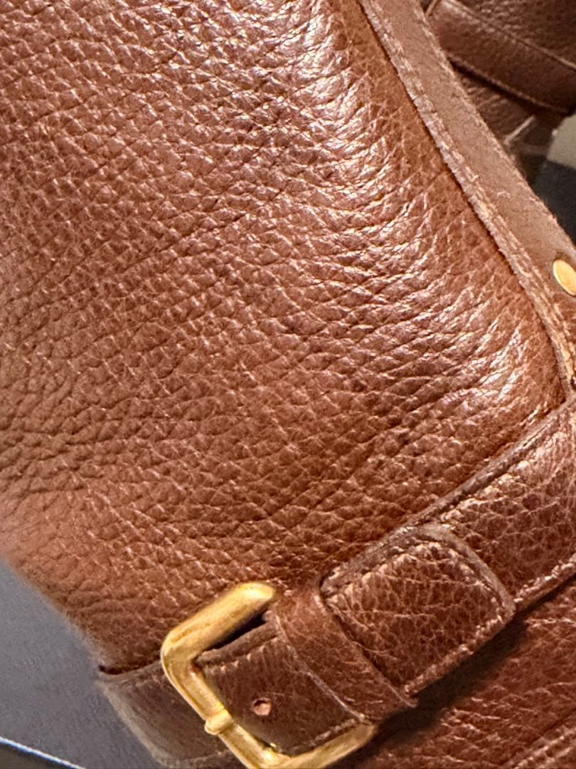 新品　PRADA ブラウン ロングブーツ　茶　シンプル35.5