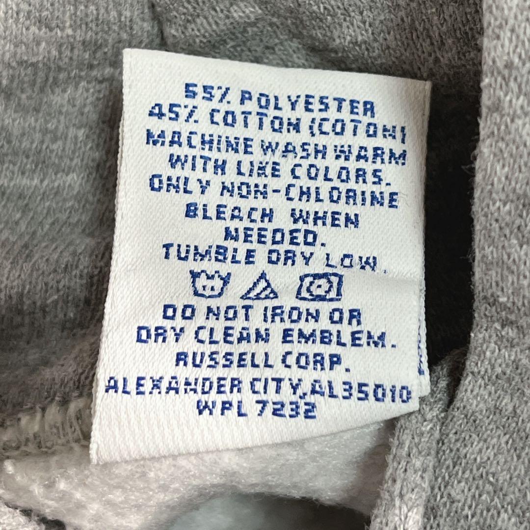 90s〜 ラッセル プルオーバーパーカー L グレー 無地 プレーン 7582