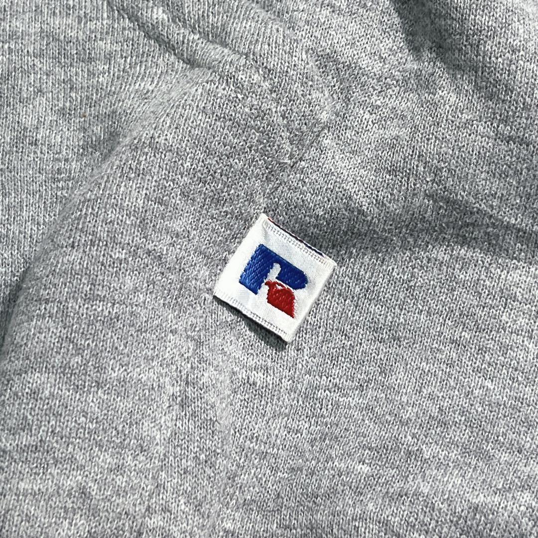 90s〜 ラッセル プルオーバーパーカー L グレー 無地 プレーン 7582