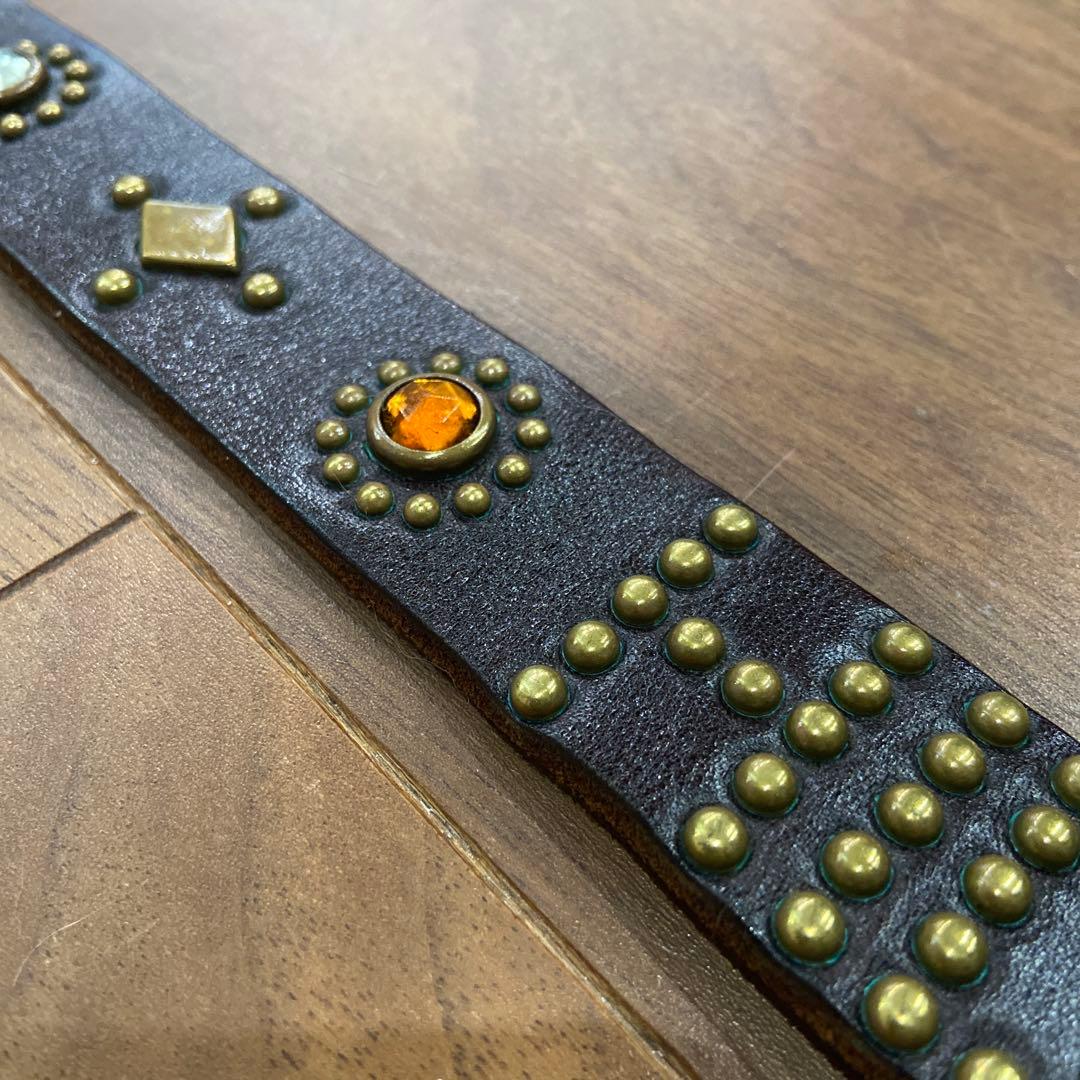 HIDE AND SEEK別注 HTC ナローベルト オレンジ&クリアストーン