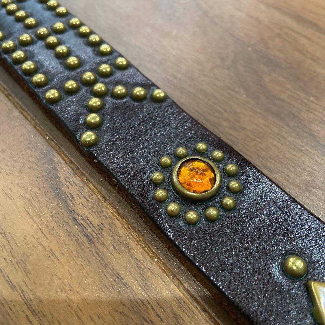 HIDE AND SEEK別注 HTC ナローベルト オレンジ&クリアストーン