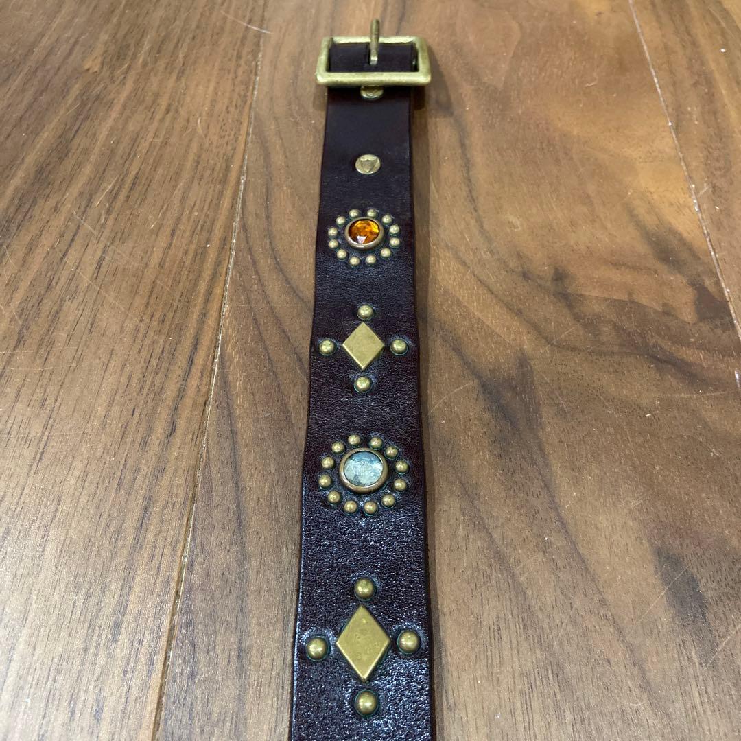 HIDE AND SEEK別注 HTC ナローベルト オレンジ&クリアストーン