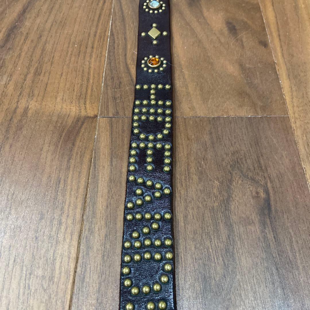 HIDE AND SEEK別注 HTC ナローベルト オレンジ&クリアストーン