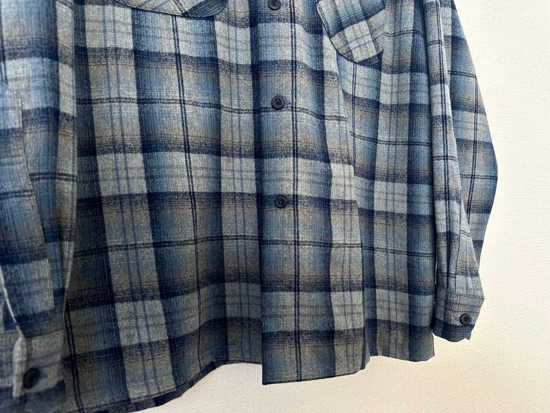 超スペシャル 90s ペンドルトン オンブレ チェック シャツ L ブルー