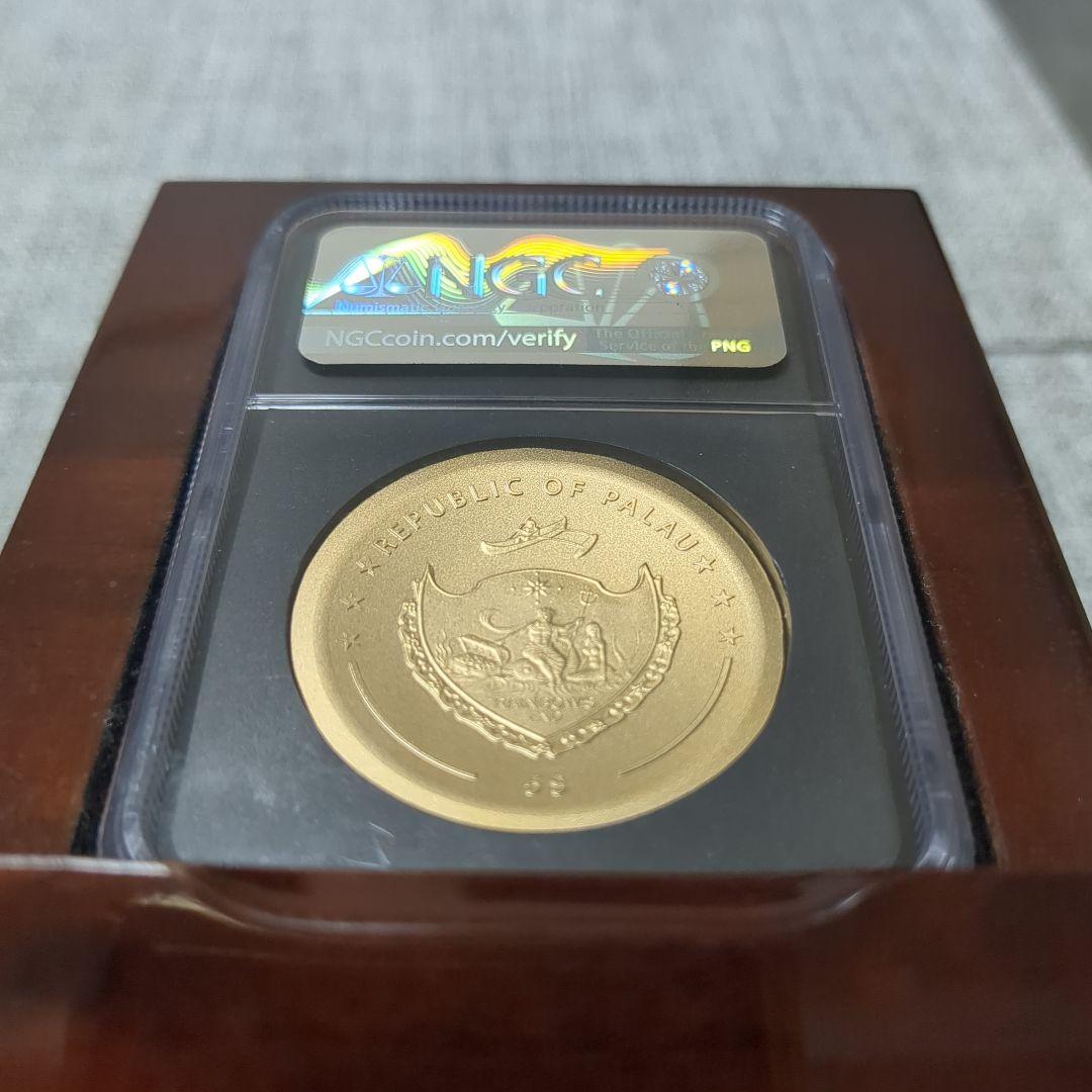 【NGC MS70】2021 パラオ $5 インカ太陽神 金色記念貨