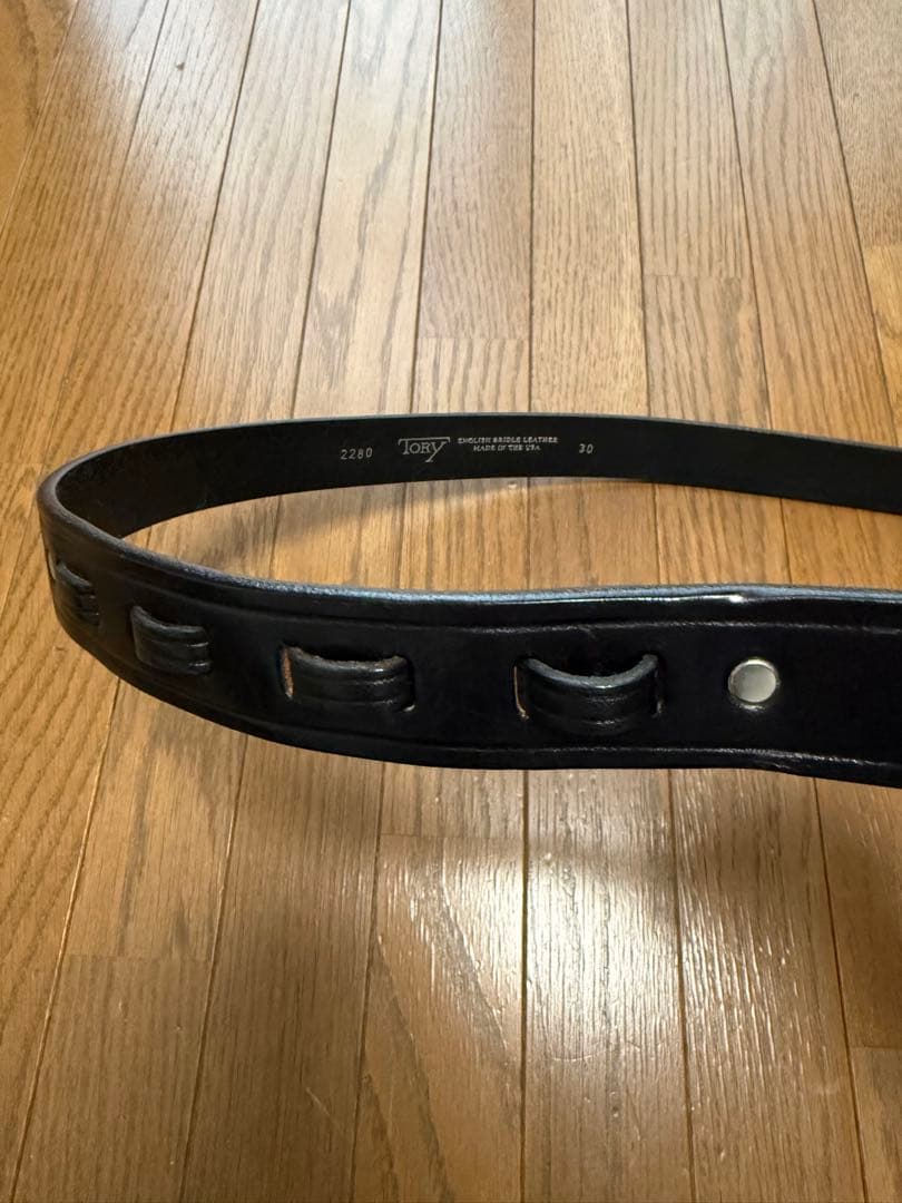 【TORY LEATHER】　ブラックフックベルト
