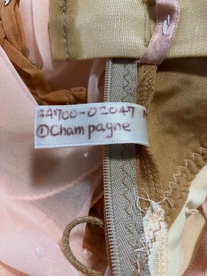 社交ダンスドレス　Mサイズ　ピーチオレンジカラー