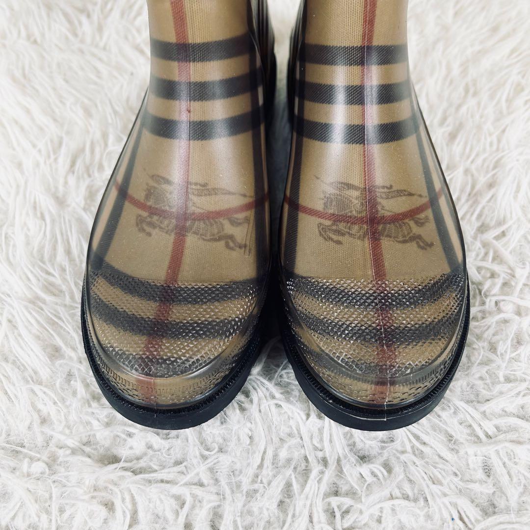 美品　Burberr　バーバリー　ノバチェック　レインブーツ　シャドーホース