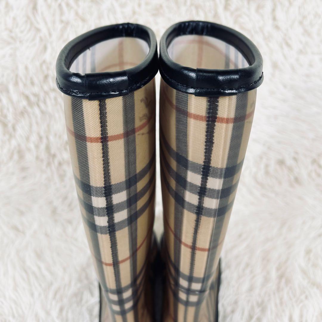 美品　Burberr　バーバリー　ノバチェック　レインブーツ　シャドーホース