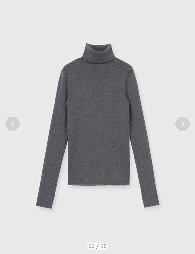 anuans シルクカシミアブレンドフィットリブタートルニット