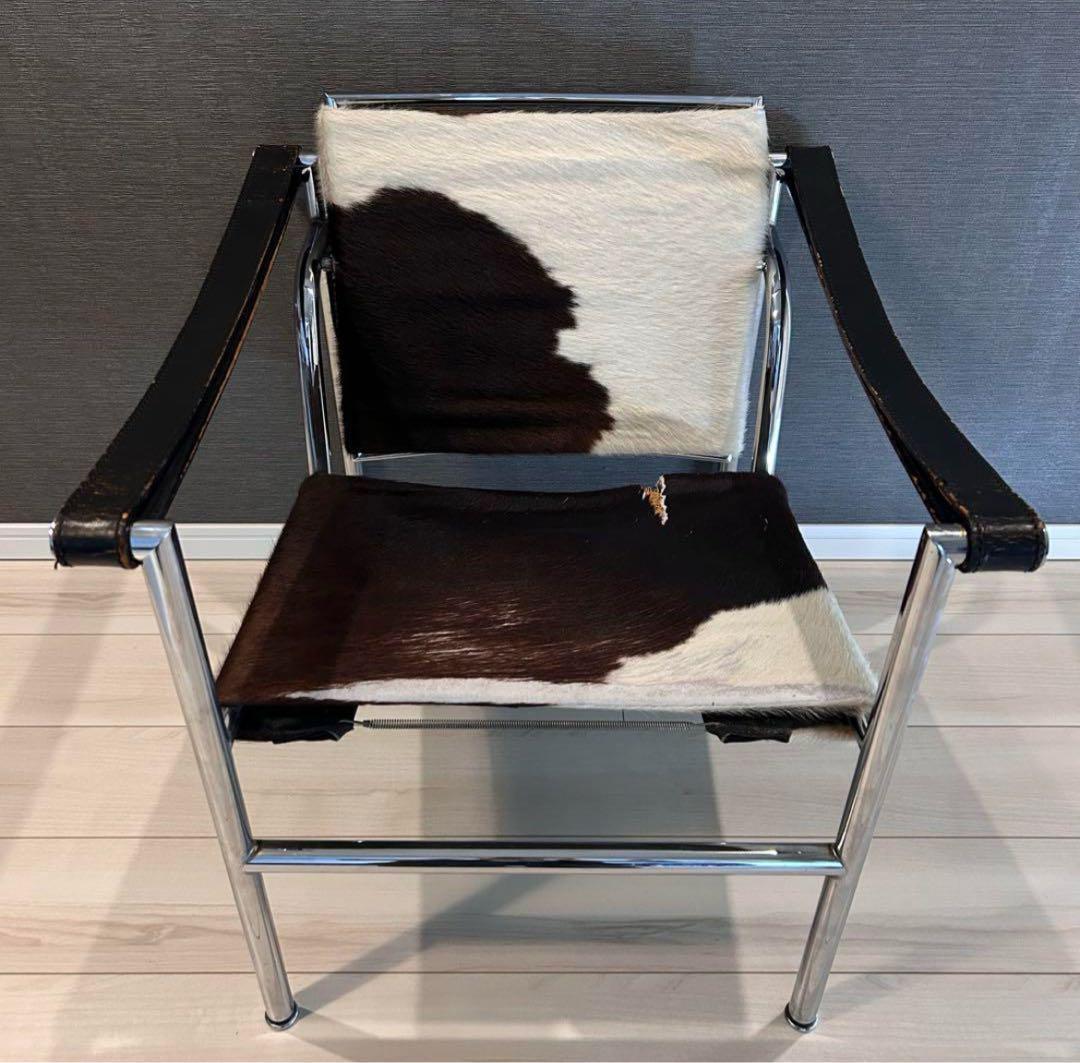 ル・コルビジェ　LC1　スリングチェア　椅子　ハラコ　レザー　リプロダクト　刻印