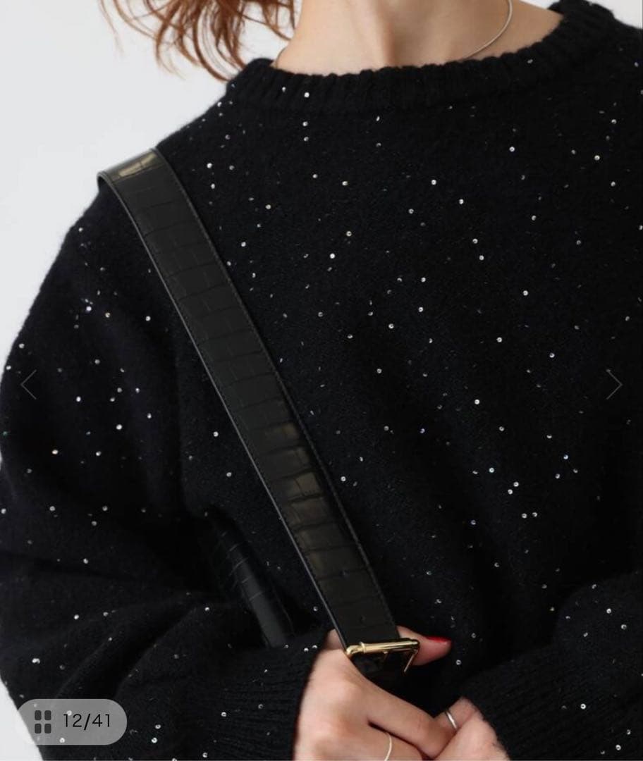 Spick & Span スパンコールショート丈ニット