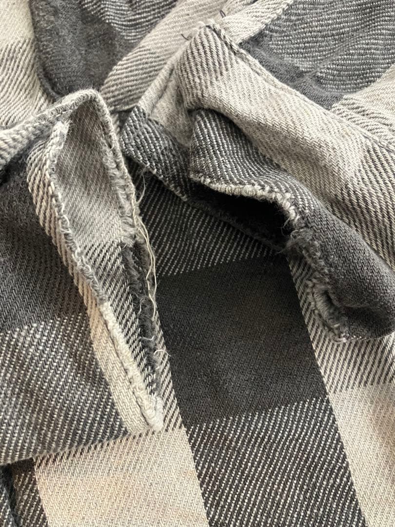 five brother ネルシャツ 黒灰 USA製フェード 70〜80s L