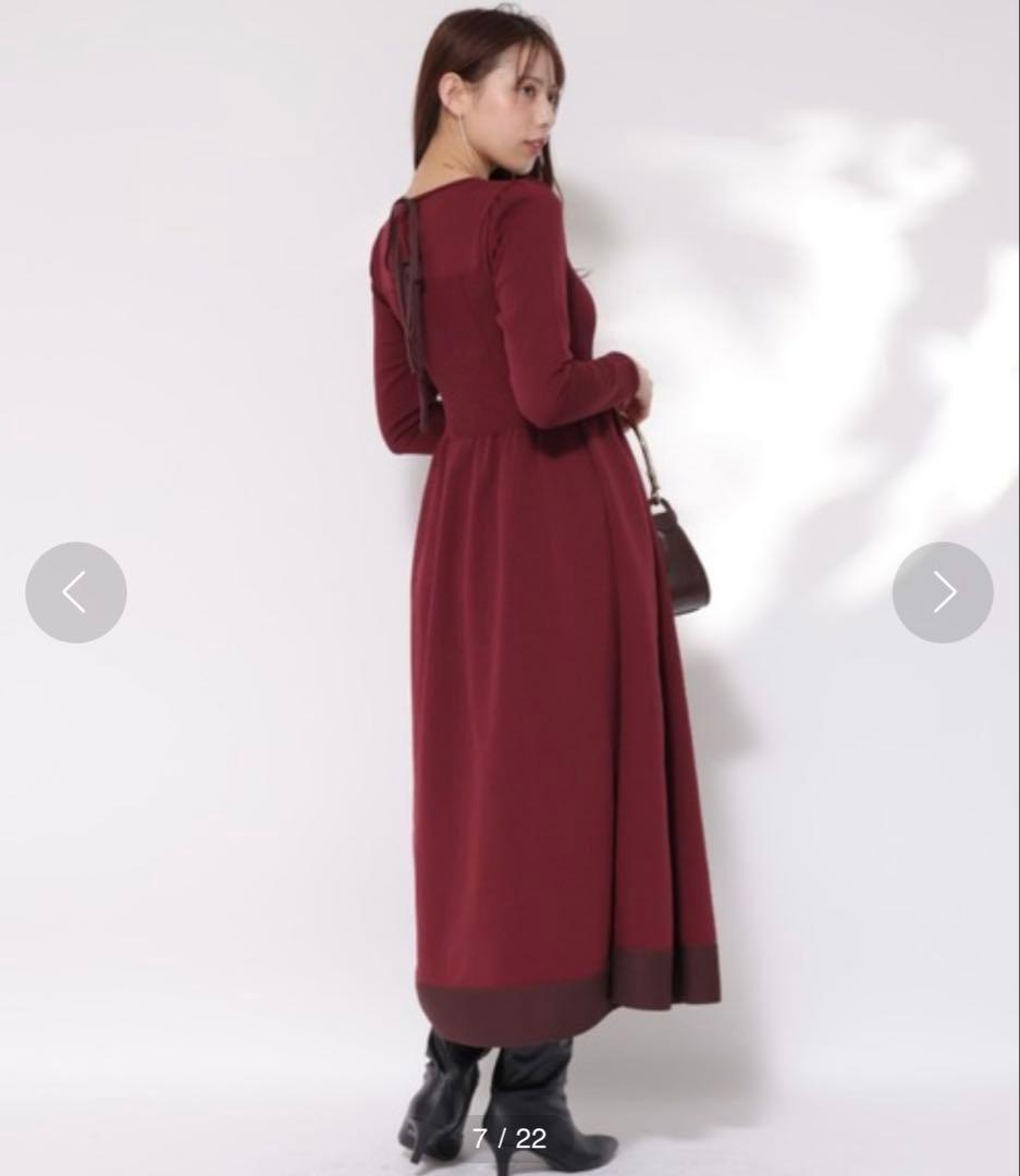 【新品タグ付き】Mystrada Ｖネックホールガーメントワンピース