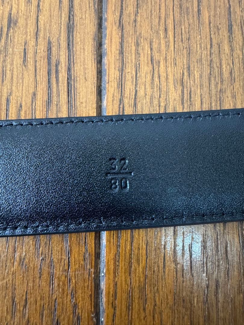 【未使用品】 PRADA メンズ レザーベルト ブラック サイズ80