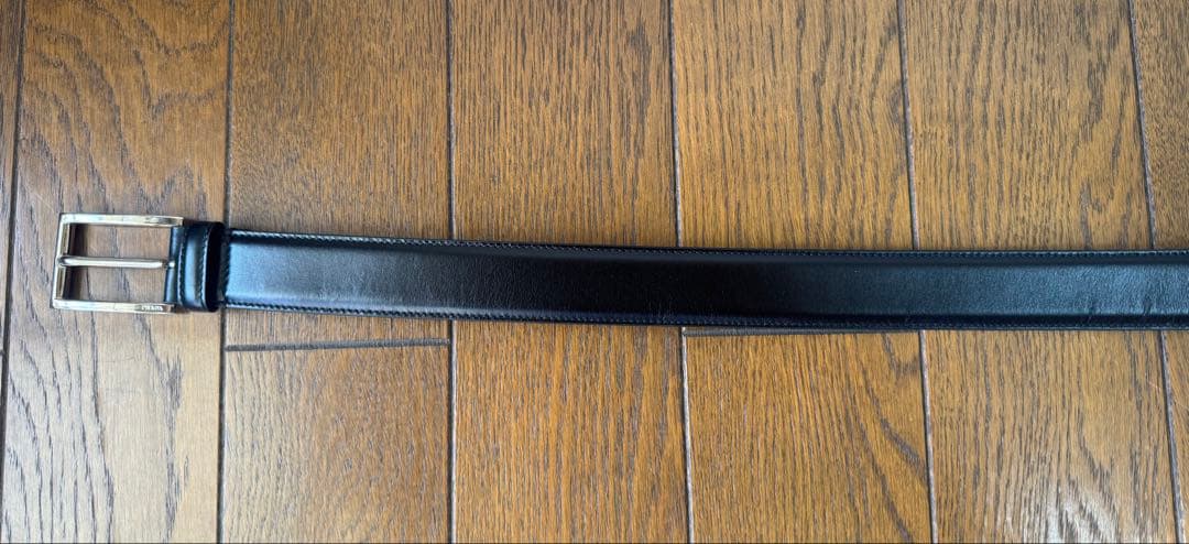 【未使用品】 PRADA メンズ レザーベルト ブラック サイズ80