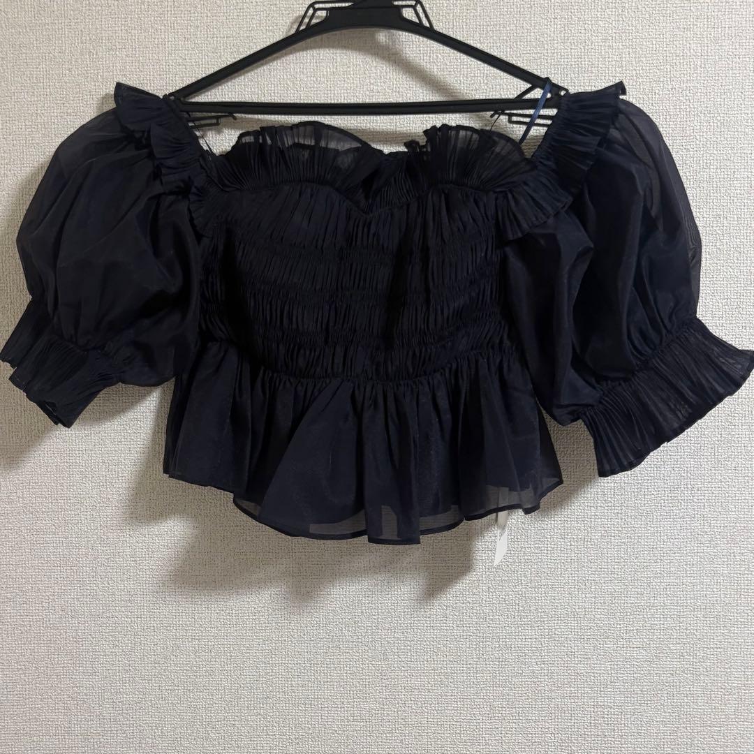 【新品】snidel Sustainableギャザーオフショルブラウス　NVY