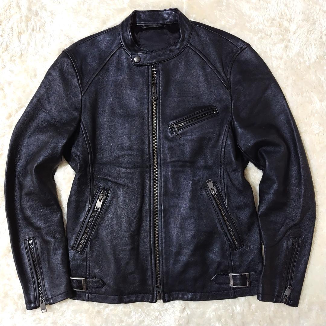 ジャックローズ ライダースジャケット ラムレザー サイズ4 シングル ブラック