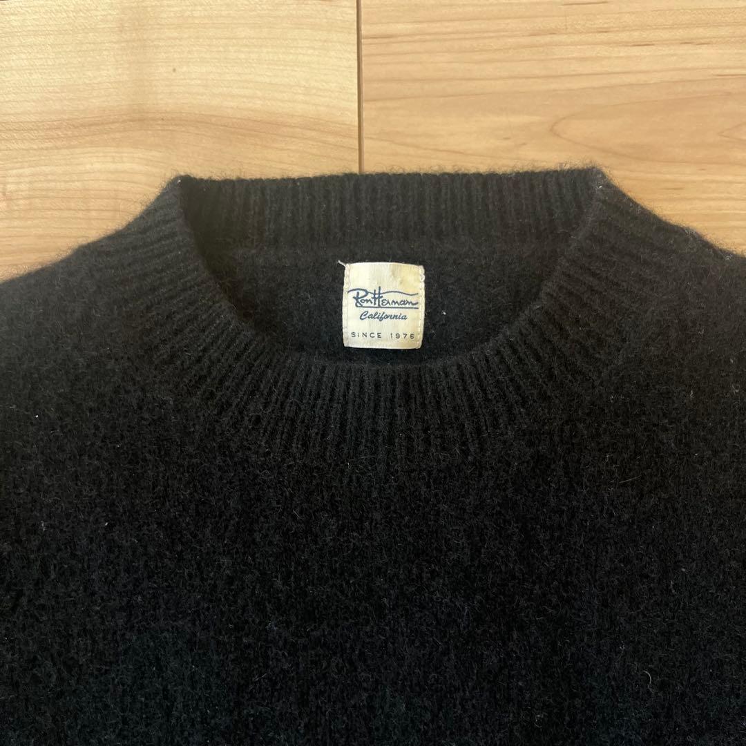 【美品】 Ron Herman ヤク ニット S ブラック ヤク93% 高級素材
