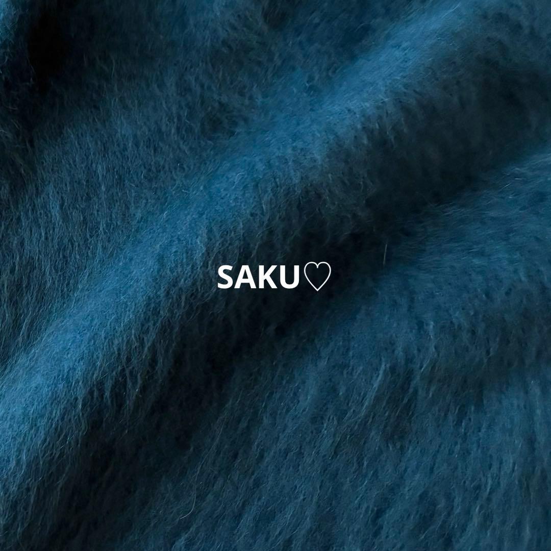 定価22330円 SHIPS ふわふわ ヘアリークルーネックニット ブルー