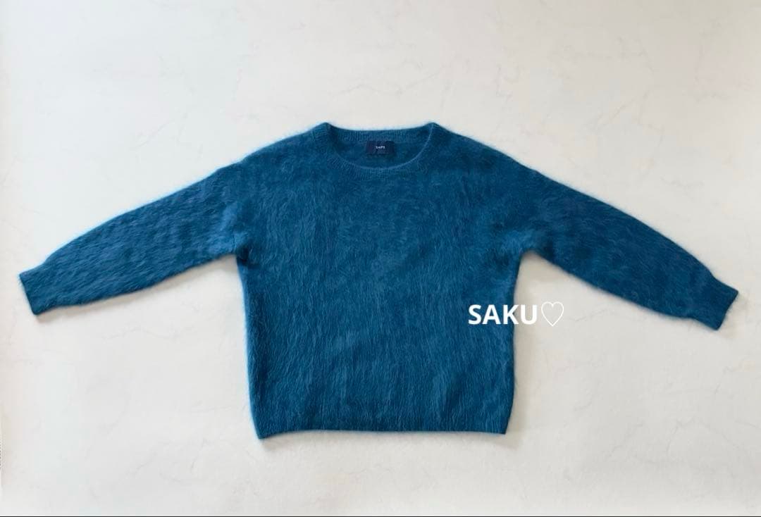 定価22330円 SHIPS ふわふわ ヘアリークルーネックニット ブルー