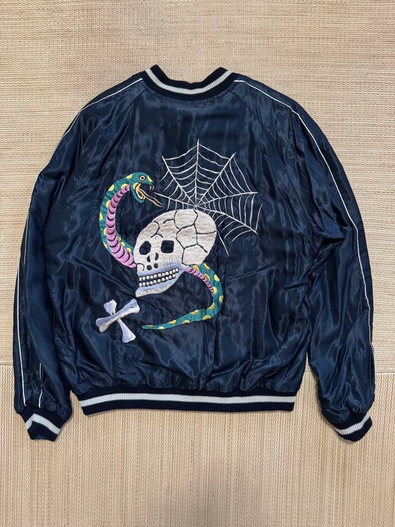 極美品 テーラー東洋 スカジャン L 髑髏 蛇 虎