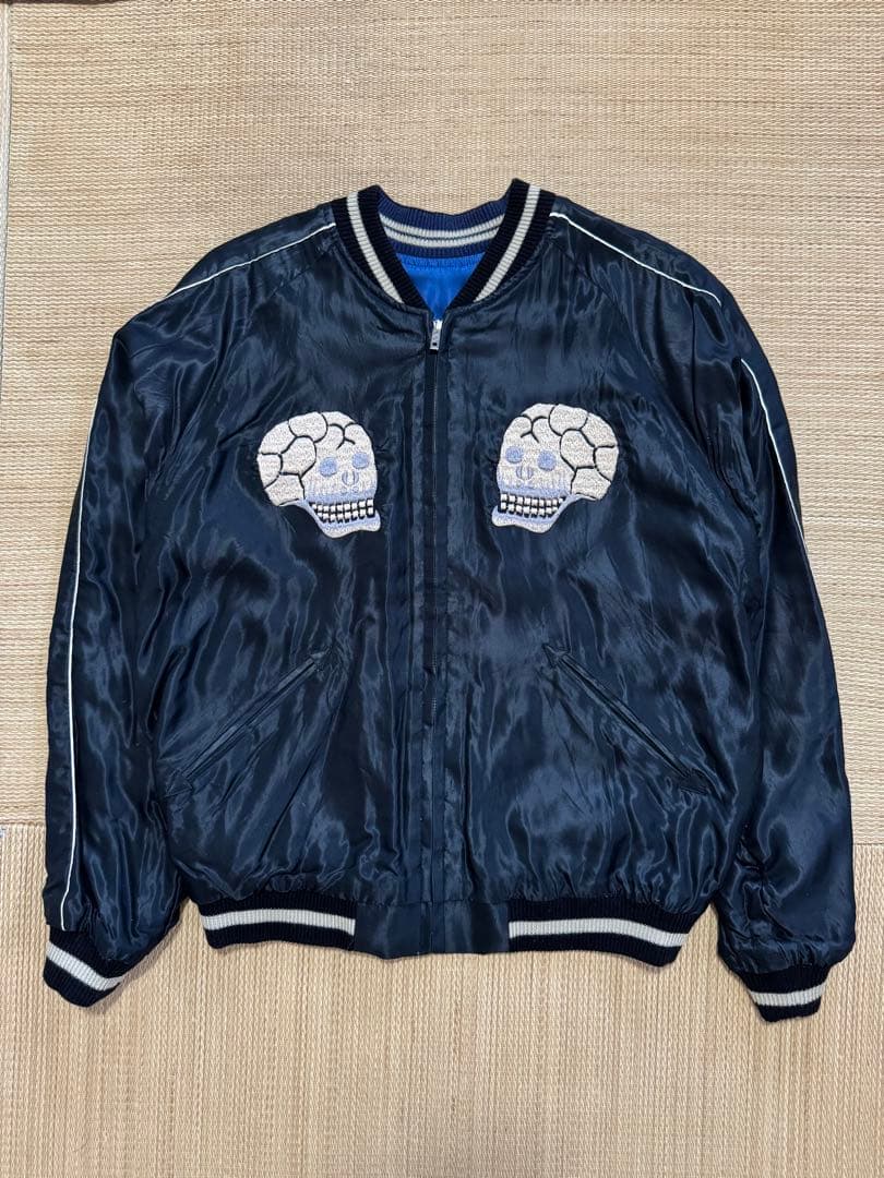 極美品 テーラー東洋 スカジャン L 髑髏 蛇 虎