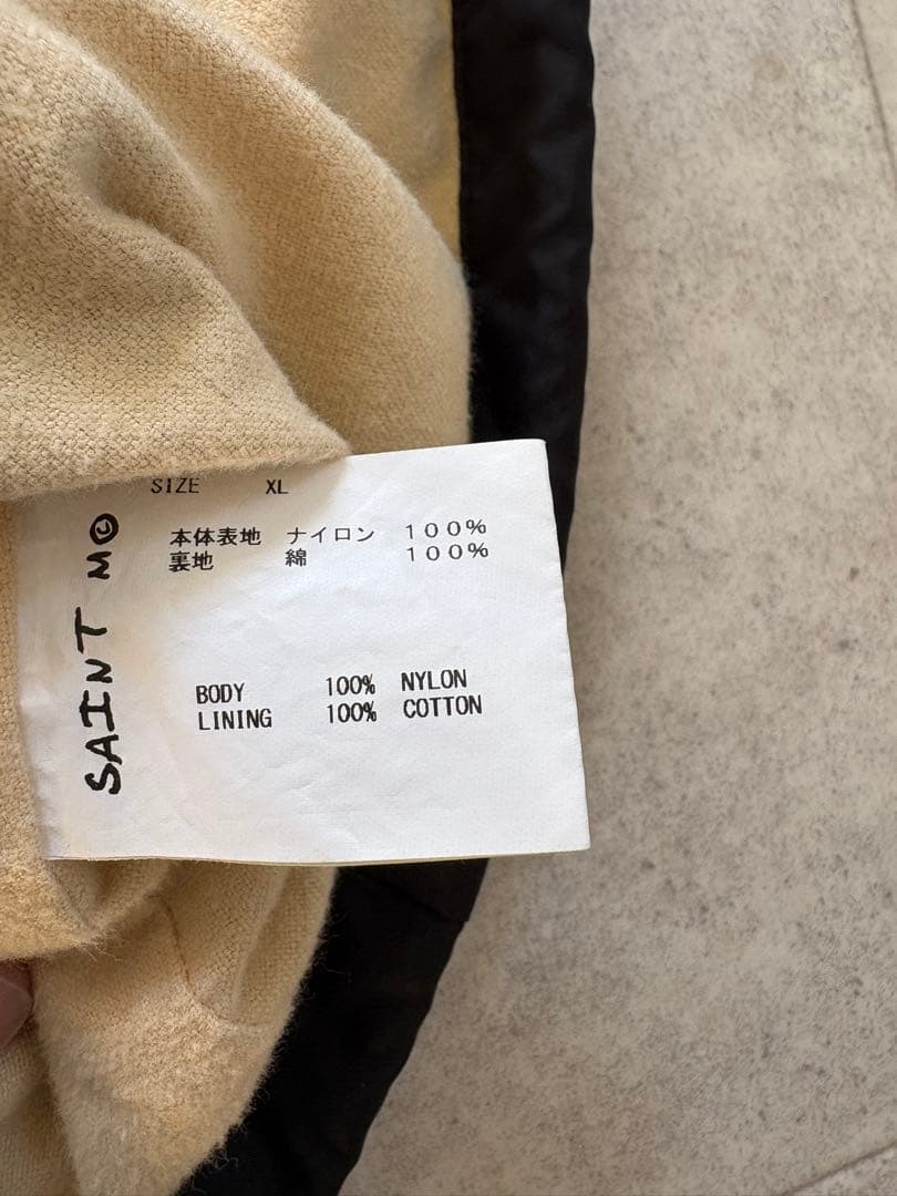 セントマイケル　ブラック ナイロンジャケット グラフィックプリント