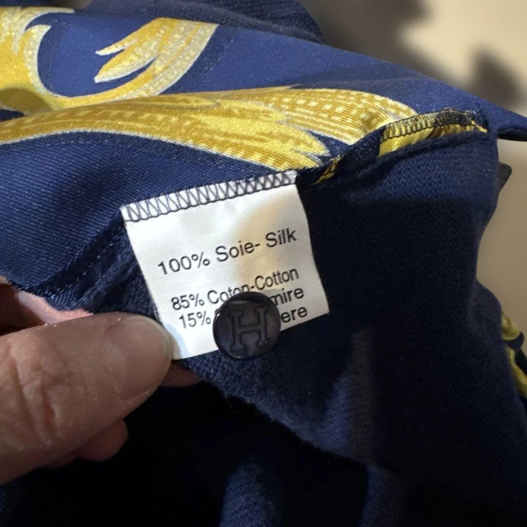 HERMES エルメス　長袖シャツ S ネイビー ニット