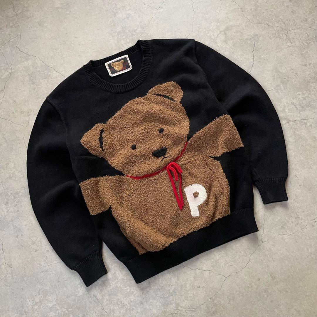 PINK HOUSE ピンクハウス ニット クマ編み込み セーター 黒
