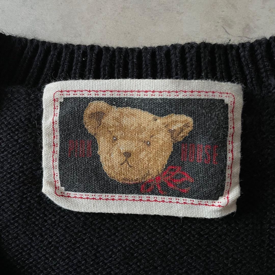 PINK HOUSE ピンクハウス ニット クマ編み込み セーター 黒