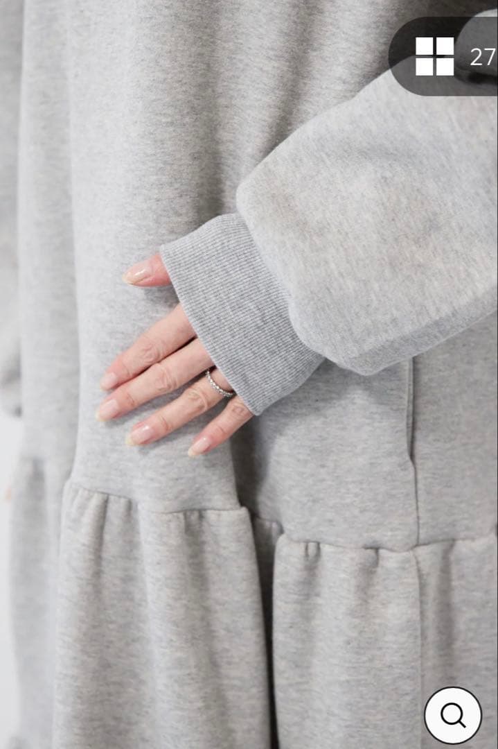 ティアードスウェットワンピース (グレー/ブラック)2点セット