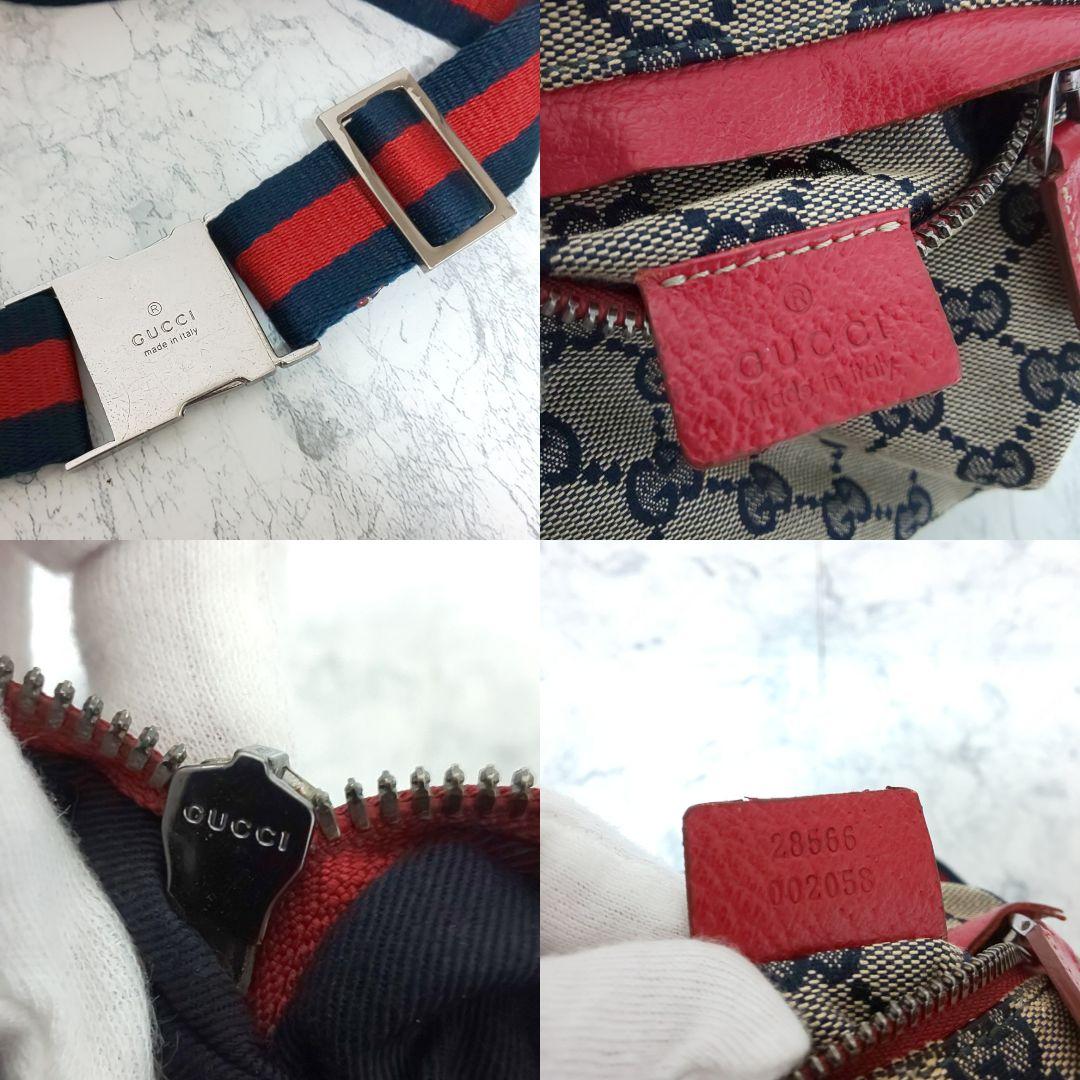 【美品/希少色】GUCCI GGキャンバス ボディーバッグ シェリー 28566