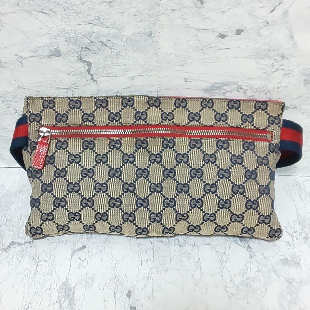 【美品/希少色】GUCCI GGキャンバス ボディーバッグ シェリー 28566