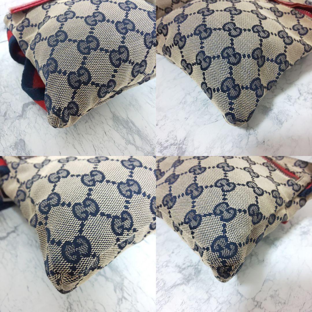 【美品/希少色】GUCCI GGキャンバス ボディーバッグ シェリー 28566