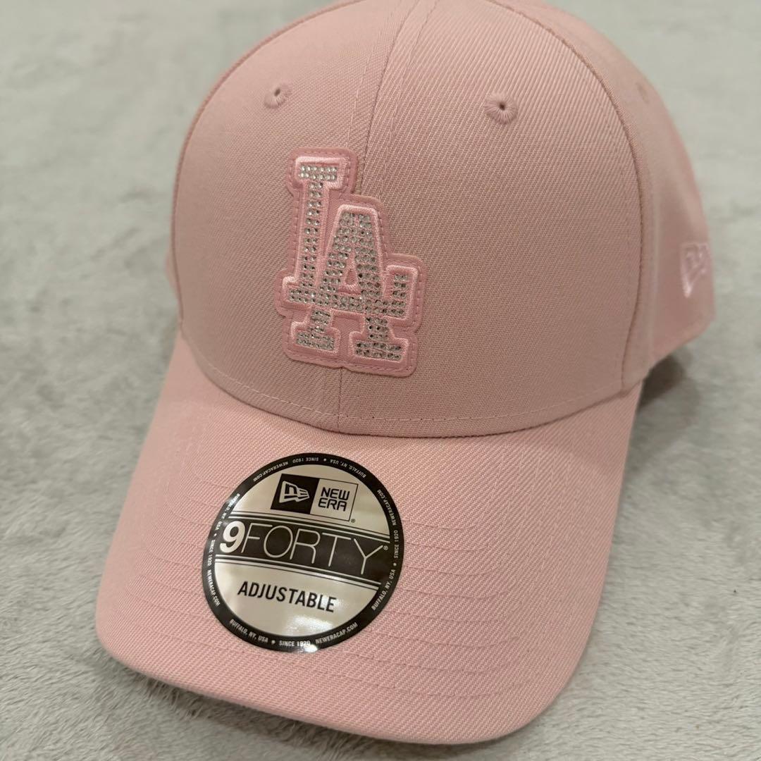 ニューエラ 9FORTY ラインストーン キャップ ピンク LA ドジャース