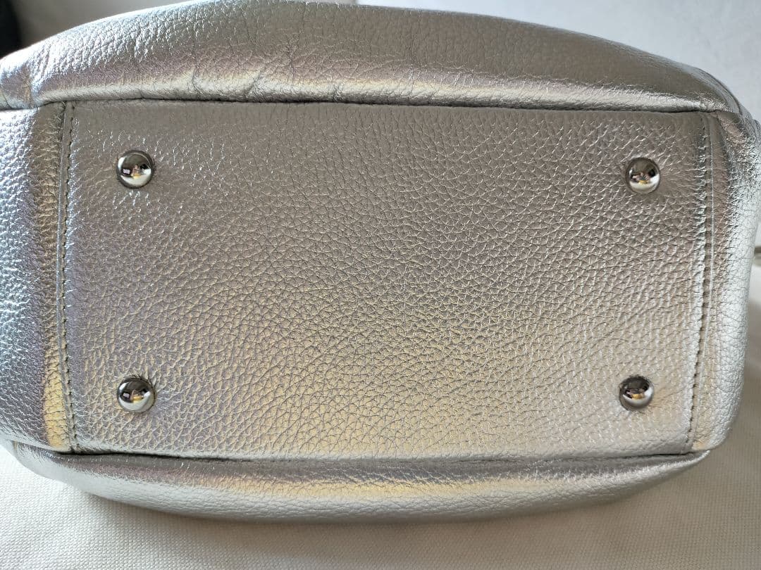 BEARDSLEYビアズリーラウンドミニボストンショルダーバッグ2wayシルバー