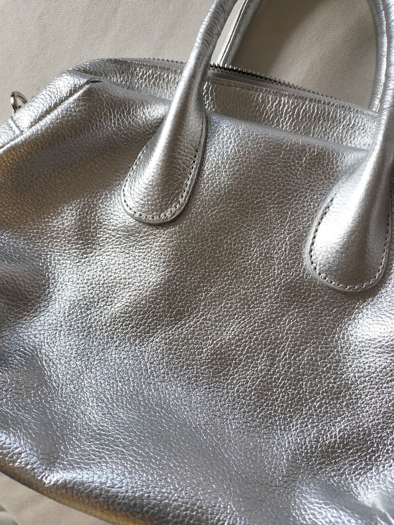 BEARDSLEYビアズリーラウンドミニボストンショルダーバッグ2wayシルバー