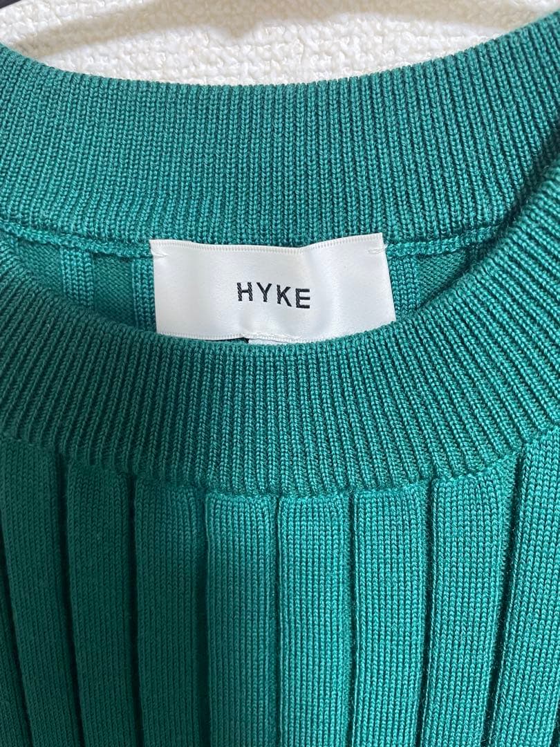 ペ*ト様 ハイクHYKE クルーネック　リブニット　グリーン　サイズ1