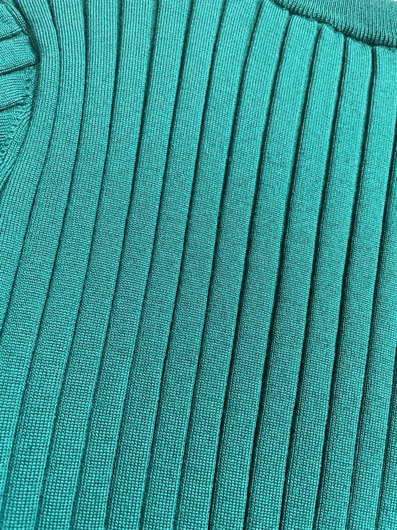 ペ*ト様 ハイクHYKE クルーネック　リブニット　グリーン　サイズ1